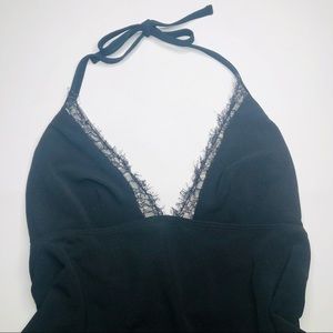 Wolf & Whistle ASOS Maternity Swimsuit One Piece VNeck Black w/ Lace Edge, Belly
